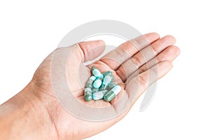 Pill in male hand