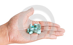 Pill in male hand