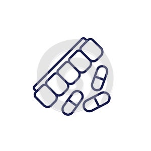 pill organizer icon, line vector