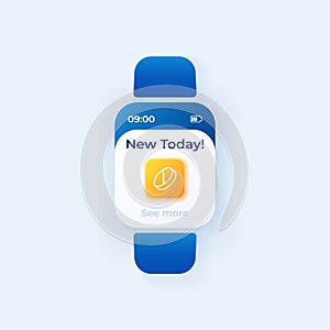 Pill reminder smartwatch interface vector template