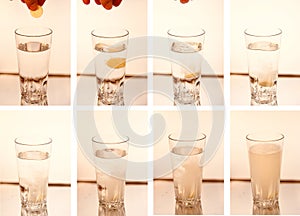 Pill/ tablet dissolving in water