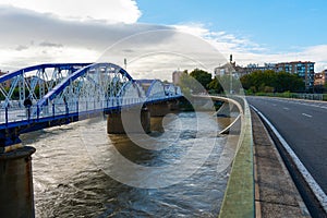 Pillar Bridge or Iron Bridge (Puente de Hierro) in Zaragoza, Spain