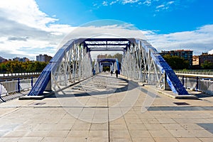 Pillar Bridge or Iron Bridge (Puente de Hierro) in Zaragoza, Spain photo
