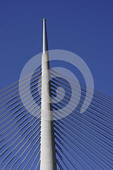 Pillar of bridge over Ada in Belgrade