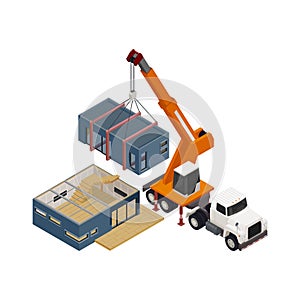 Pillar Crane Building Composition