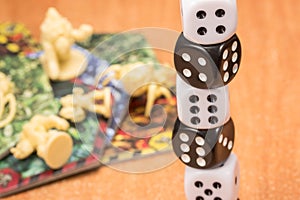 Pillar of dice black and white
