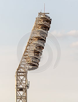 A pillar with floodlights at the stadium