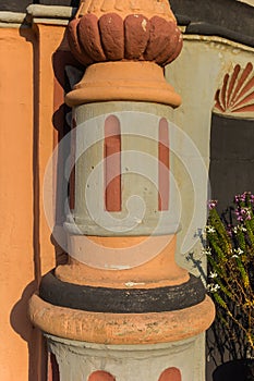 Pillar on a historic house in Weimar