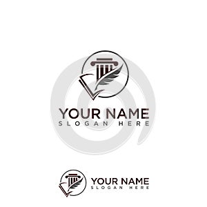 Pillar law logo stylized creative design template