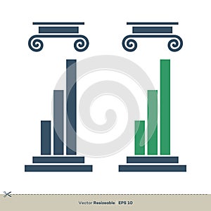 Pillar Legal, Attorney, Law Office Vector Logo Template Illustration Design. Vector EPS 10