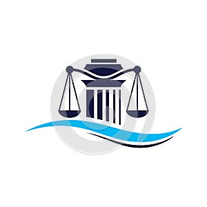 Pillar Logo Design for a law firm, justice law logo design template.