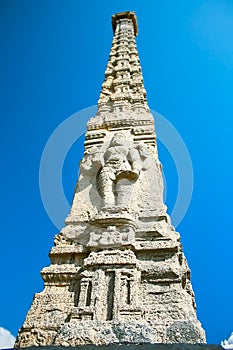 Pillar Sculptures on beach in Pondicherry