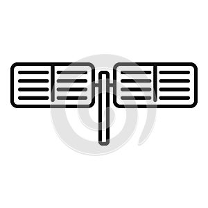 Pillar solar panel icon outline vector. Thermal cell