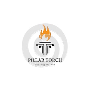 Pillar torch logo template