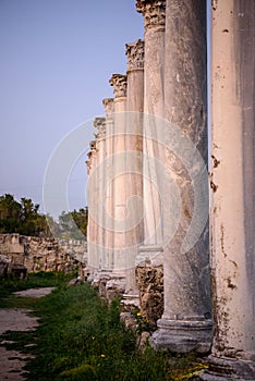 Pillars in ancient city of Salamis, Cyprus.