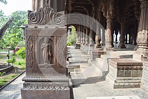 Pillars & Arches of Krishnapura Chhatri, Indore, Madhya Pradesh. Indian Architecture. Ancient Architecture of Indian temple