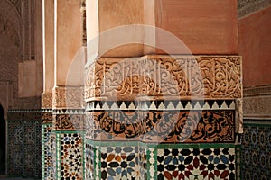 Pillars at Ben Youssef Madrasa