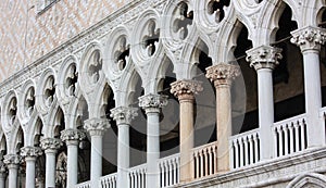 Pillars of the Doge's Palace in Venice