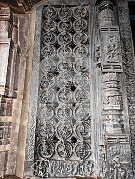 Pillars, Door Frame of Garbhagriha at Ramappa Temple - a UNECSO World Site, Telangana, India