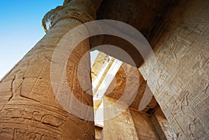 The Pillars at the Edfu Temple, Nubia, Egypt photo