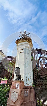 Pillars of Entrance Gate of The LaalBagh Palace in Indore