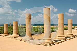 Pillars on the sea shore