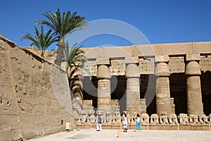 Pillars in The Temple of Karnak Egypt