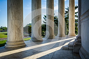 Pillars of the Thomas Jefferson Memorial, in Washington, DC.