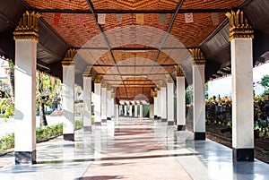 Pillars in Wang Wiwekaram temple, Sangkla buri