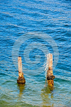 Pillars in water