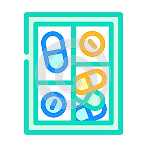 pillbox container color icon vector illustration color