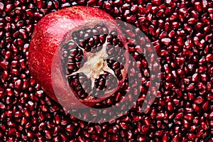 Pilled pomegranate with seeds