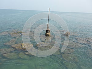 A piller containing lightning arrester in the sea