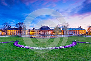 Pillnitz Castle in Dresden at twilight, Germany