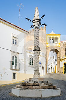 Pillory at Largo de Santa Clara, Elvas, Alentejo, Portugal