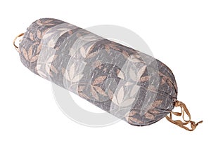 Pillow with leaf pattern on white background