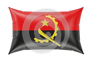 Pillow with Angolan flag. 3D rendering