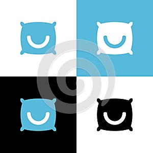 Pillow house logo icon design, home and pillow symbol, flat style vector illustration