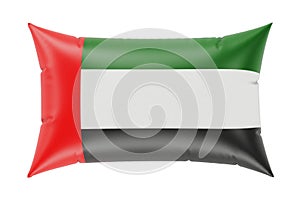 Pillow with the United Arab Emirates flag. 3D rendering