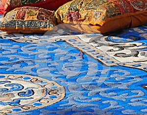 Pillows and carpets in a harem Arabic