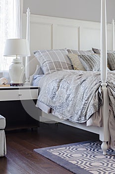 Pillows on king size bed in luxury bedroom