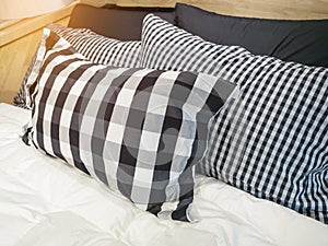 Pillows on Sofa seat Pillowcase Fabric pattern photo