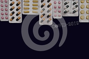 Pills against the virus Coronavirus or COVID-19 concept. Virus Pandemic Protection, Coronavirus COVID-19