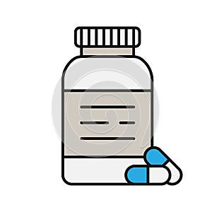 Pills bottle color icon