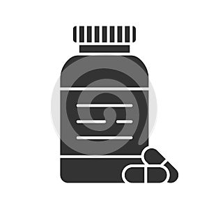 Pills bottle glyph icon