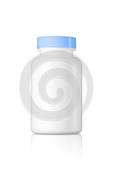 Pills bottle on white background. Isolated
