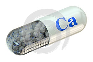 Pills with calcio Ca element Dietary supplements photo