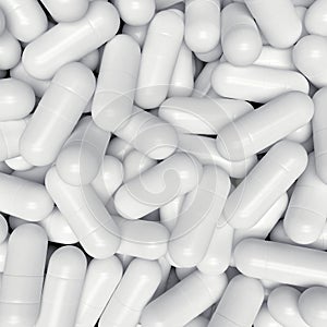 Pills capsule background, 3D rendering