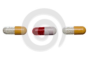 Pills capsule isolated on white background