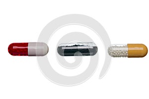 Pills capsule isolated on white background